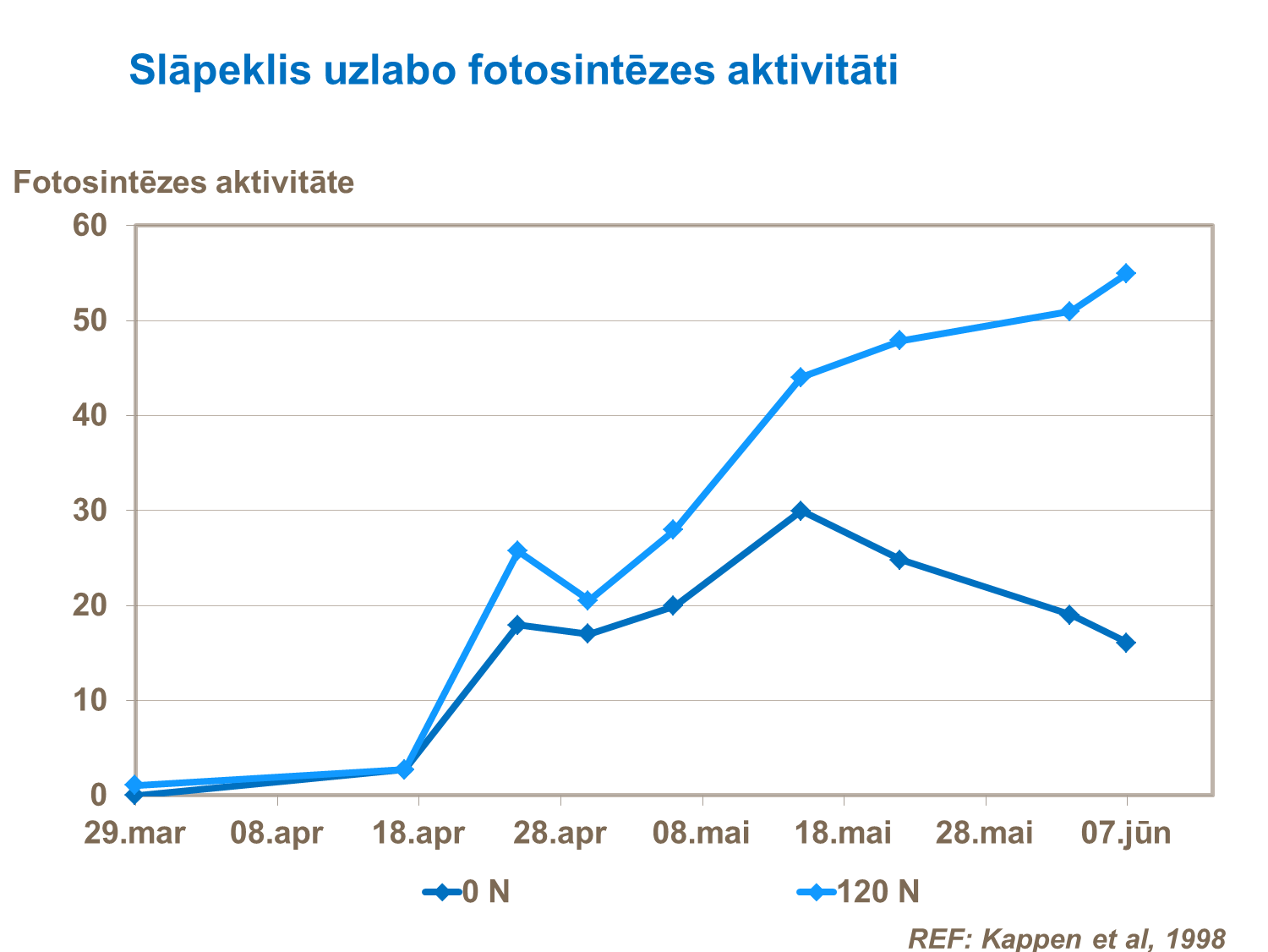 Slāpeklis uzlabo fotosintēzes aktivitāti 